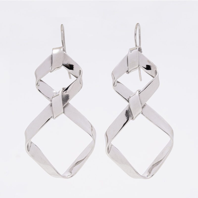 White rhombuses earings